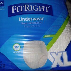 Fit Right Underwear XL (58-68in) 20 Count New